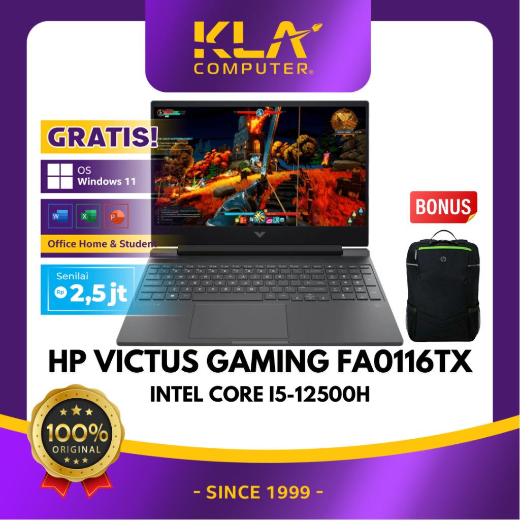 HP VICTUS GAMING FA0116TX INTEL CORE i5-12500H GTX1650 4GB