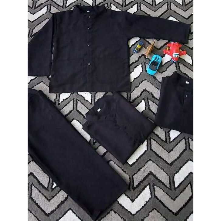 Baju Setelan Pangsi Polos anak Laki-Laki satu set SD dan TK adat Sunda Tradisional usia 4 -10 tahun