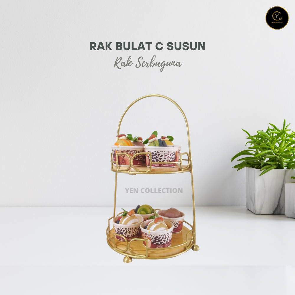 Yen Rak Bulat C Susun Rak Kue Rak Susun Serbaguna