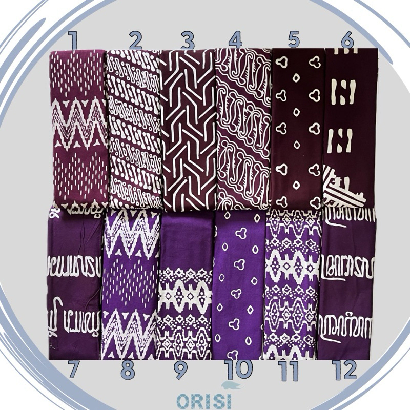 KAIN BATIK CAP / SARUNG BATIK CAP - UKURAN 2 METER EDISI WARNA UNGU TUA { BATIK TASIK - BATIK GARUTA