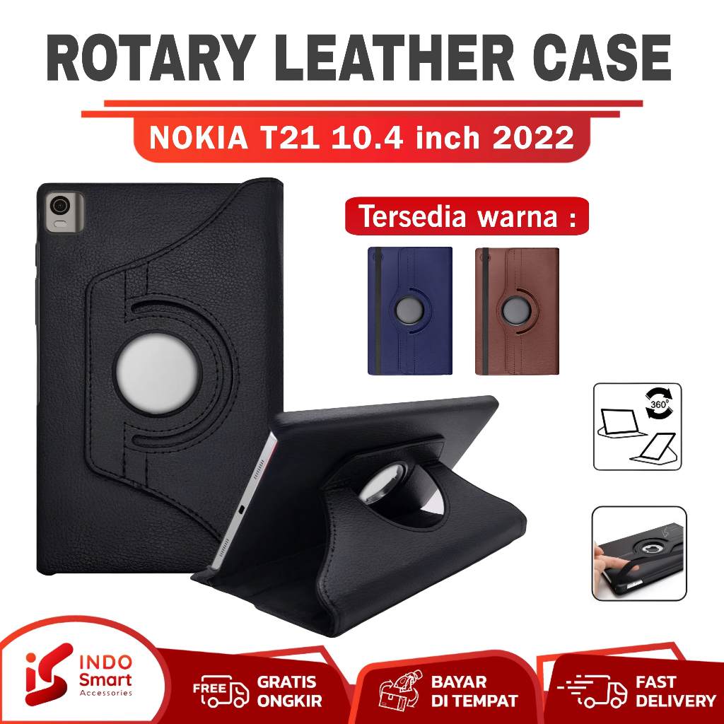 Case Nokia T21 / Tablet Nokia T21 / Nokia T21 Tab 10.4 2022 Flip Cover Casing Rotary Leather Standin