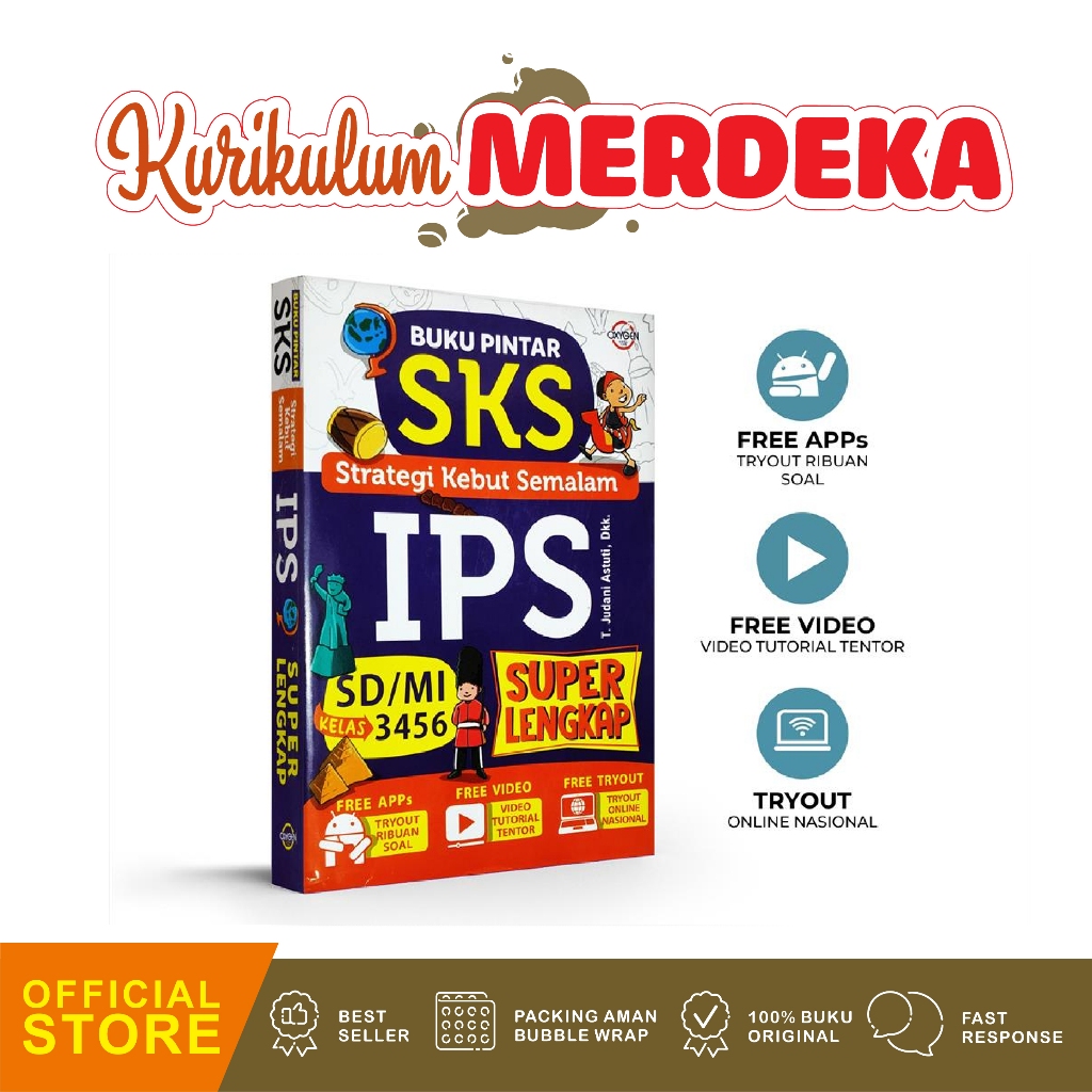 Buku Kurikulum Merdeka SD SKS (Strategi Kebut Semalam) IPS SD/MI KELAS  3, 4, 5, 6 SD