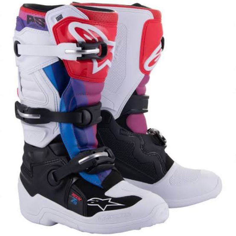 ALPINESTAR TECH 7S NEW WHITE BLACK RAINBOW