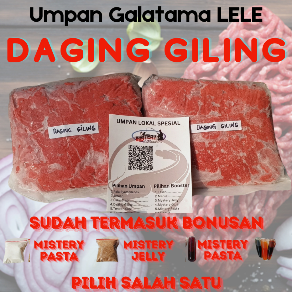 Umpan Galatama Lele SAPI GILING (Pi-Ling) berat 350gr sudah termasuk Bonusan Marus, Essen, atau peng