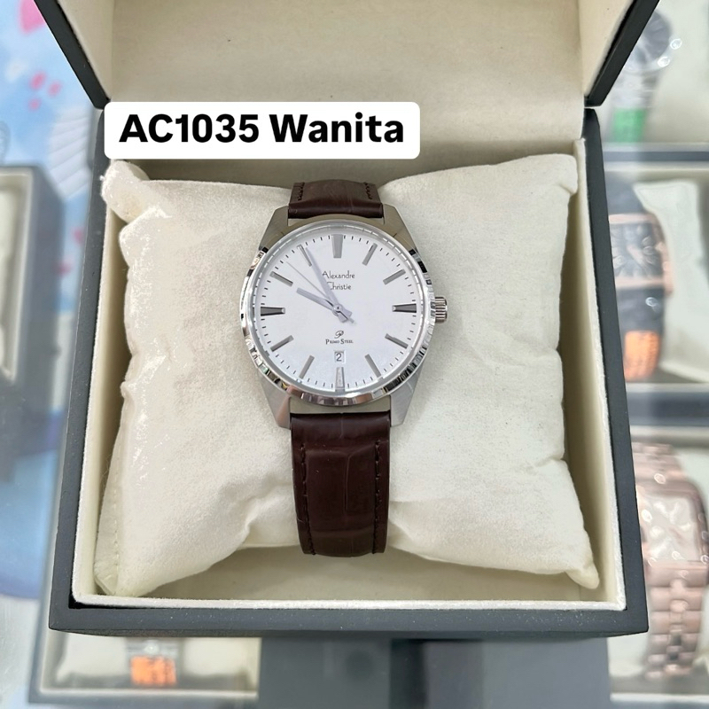 Jam Alexandre Christie AC 1035 Wanita Silver Kulit