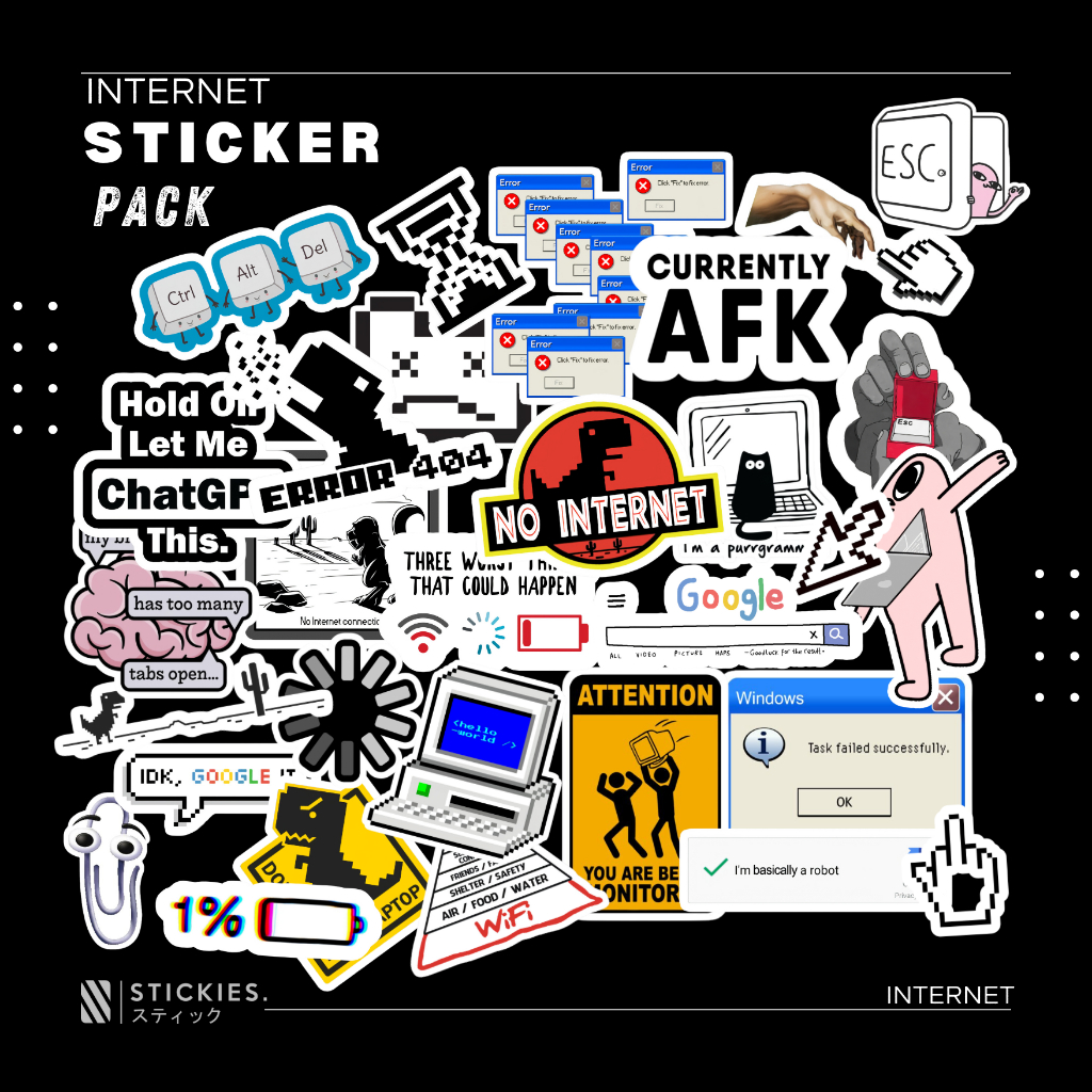

Stiker/Sticker Pack "Internet" | High Quality | vinyl | murah