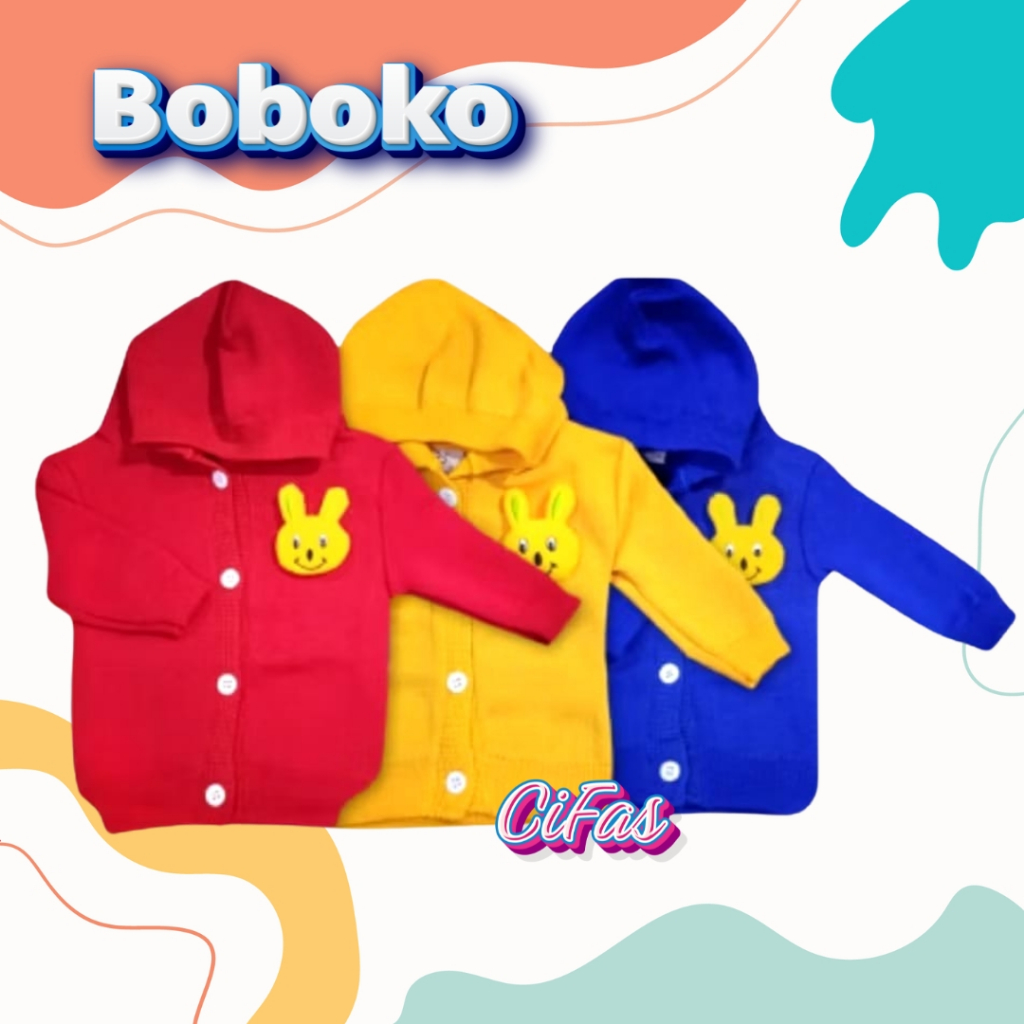 JAKET RAJUT BOBOKO 3D KELINCI / JAKET RAJUT BAYI / JAKET LUCU / JAKET KELINCI