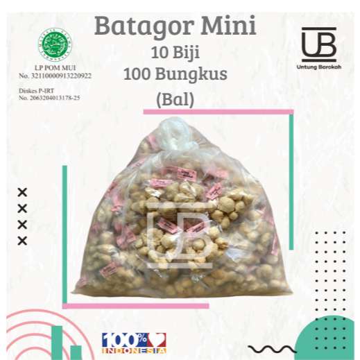 

BATAGOR MINI KERING ASLI BANDUNG KEMASAN 10 BIJI (1 BAL ISI 100 BUNGKUS) / TOPING SEBLAK / TOPING BASO ACI !!