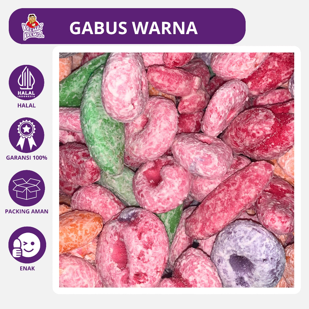 

GABUS WARNA / KUE TELOR GABUS WARNA WARNI MANIS GURIH 150g