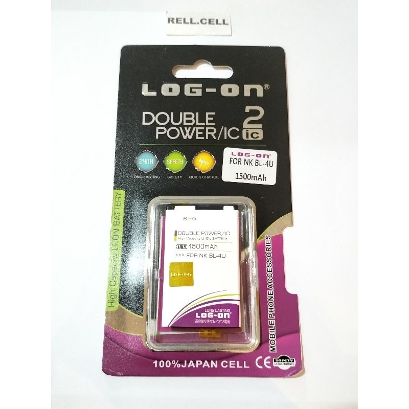 BATERAI NOKIA BL-4U NOKIA ASHA 210 300 305 306 308 309 310 501 LOG ON DOUBLE POWER BATERAI