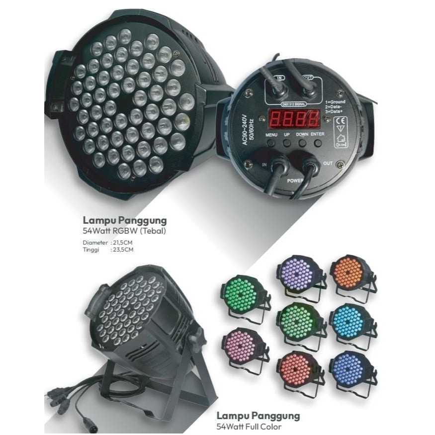 LAMPU DISCO PAR LED 54WATT 54LED FULL COLOR LAMPU LED PANGGUNG LAMPU SOROT OSKA