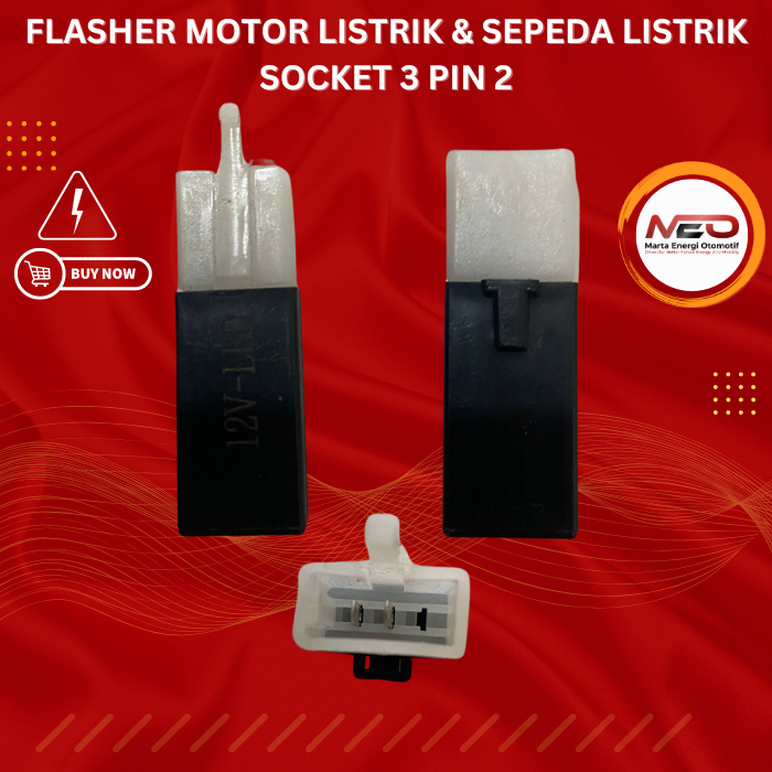 Flasher Motor Listrik & Sepeda Listrik Socket 3 Pin 3 dan Pin 2 Cocok Untuk Uwinfly, Polytron FoxR, 