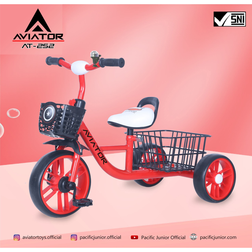 Sepeda Anak RODA TIGA AVIATOR AT-252 Model Keranjang Belakang