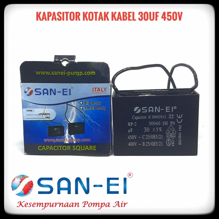 kapasitor pompa dan kipas kotak kabel 30uf 450v