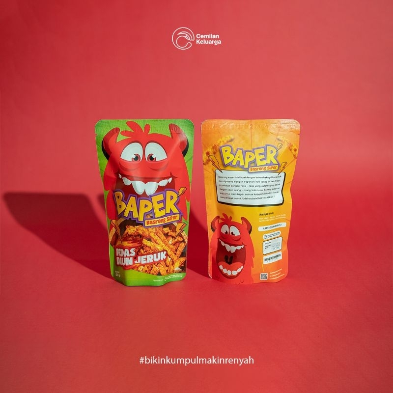 

BAPER Basreng Super Pedas Daun Jeruk Pedas Level 5 Snack Cemilan Baso Goreng Renyah Gurih Netto 50g