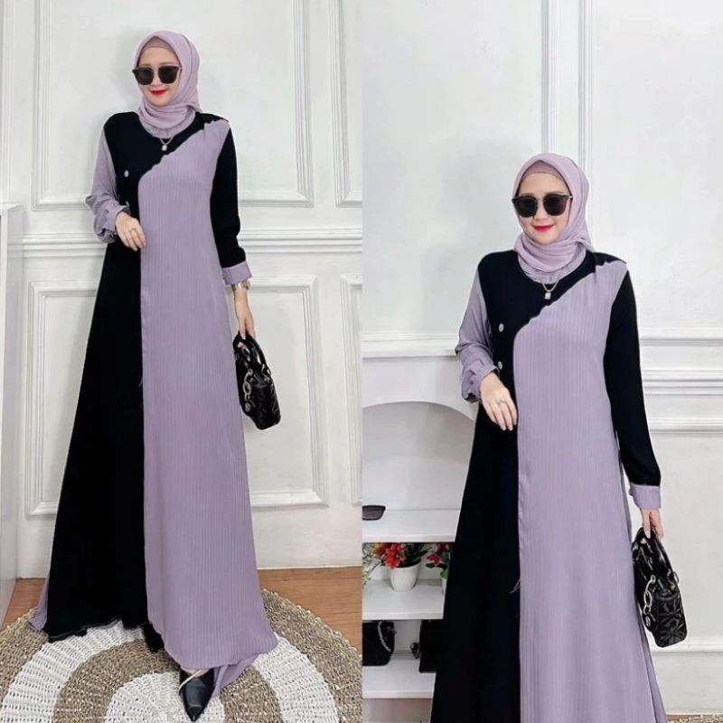 Baju Muslim Perempuan Dewasa Gamis Crinkle Airflow Gamis Perempuan Dewasa