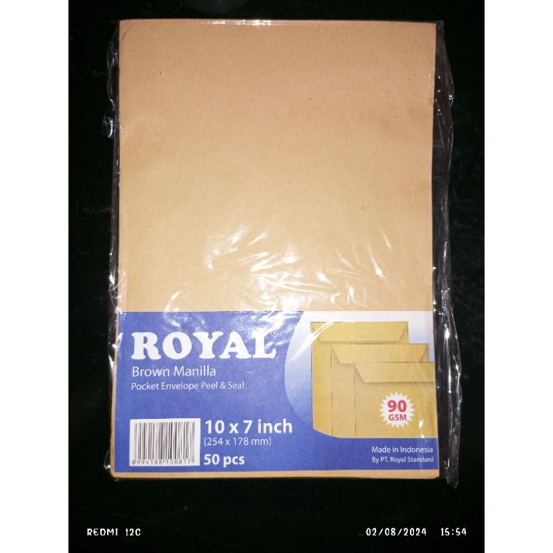 

AMPLOP COKLAT ROYAL 10 x 7 Inch / AMPLOP COKLAT MURAH
