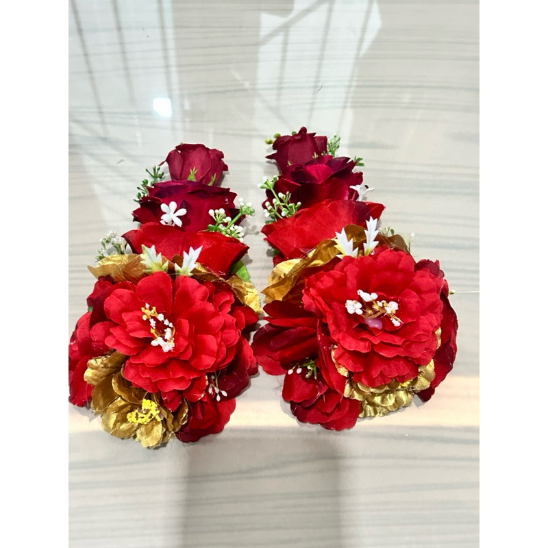 BUNGA SANGGUL PENGANTIN BUGIS ( bunga niguba) MERAH GOLD