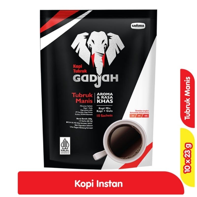 

Gadjah Kopi Tubruk Manis Instan isi 10 x 23 gram