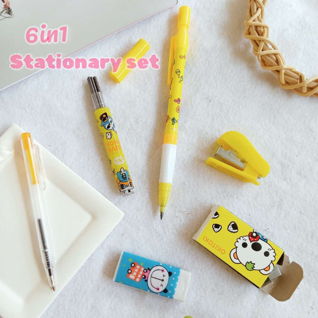 

Alat Tulis Set 6IN1 Stationery Set Lucu Karakter Set Perlengkapan Alat Tulis Sekolah Anak-Anak TK Murah Spidol Senter