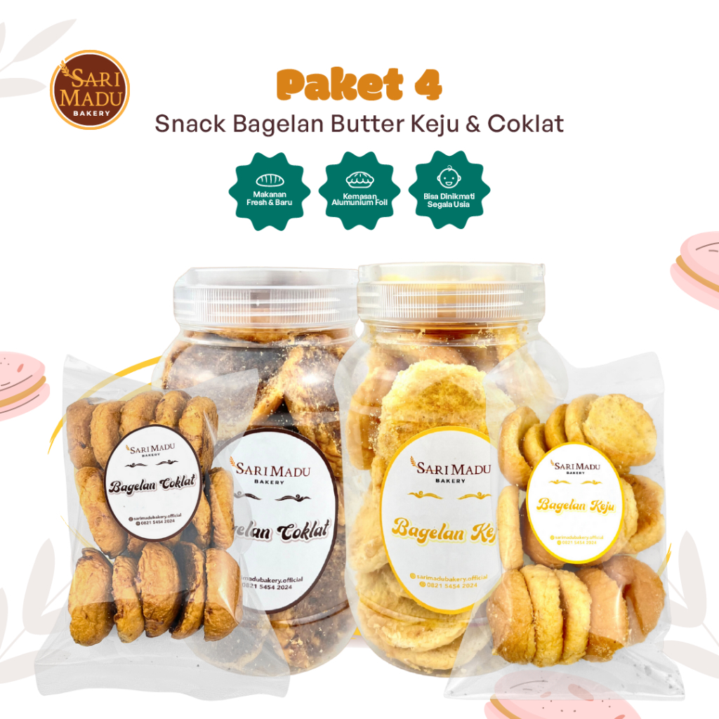 

Snack Bageland Bundling 4 Butter Keju Coklat 6 Bulan Penyimpanan 1.300 Ml By Sari Madu Bakery