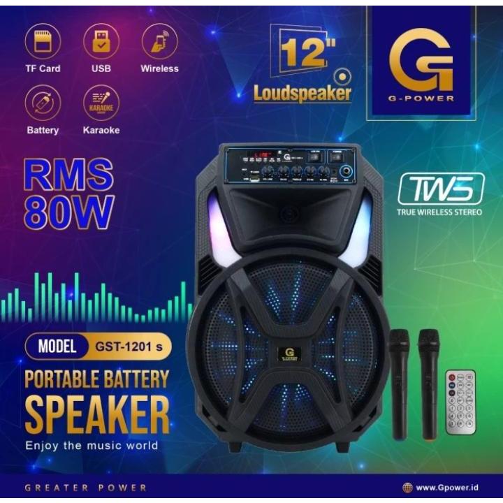 G-Power GST1201S Speaker Aktif Bluetooth Portable 12 Inch GST-1201 S