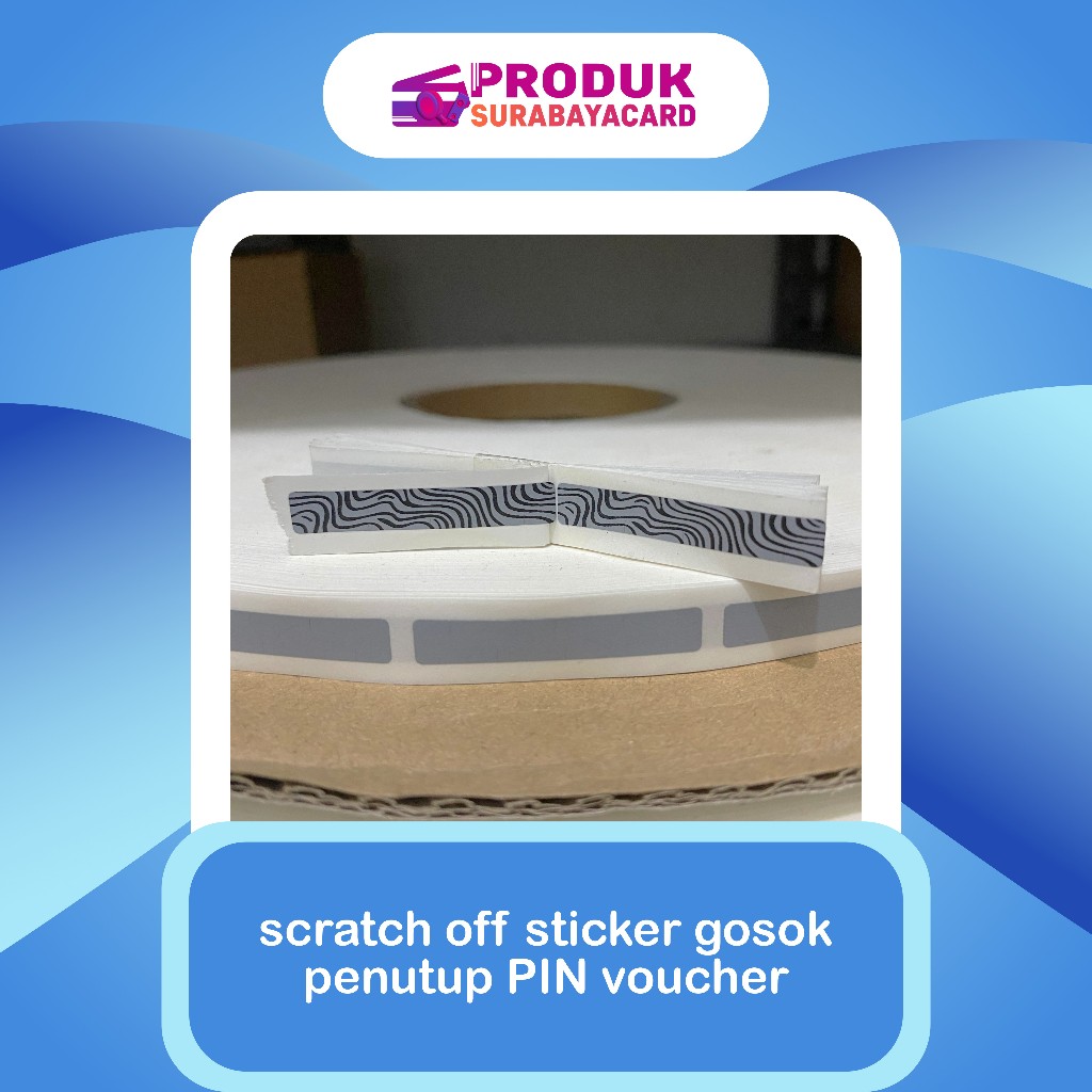 

scratch off sticker gosok penutup PIN voucher xerox label penutup angak Uk. 6 x 36mm isi 25