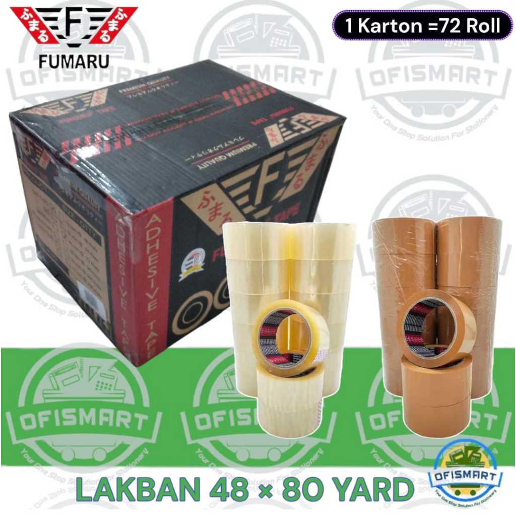 

Fumaru Lakban OPP Tape Selotip 48mm x 80 Yard | @1 Dus = 72 Rol