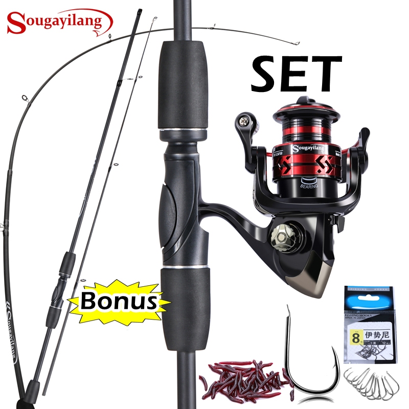 Sougayilang Joran Pangcing Set 5-10LB 180cm Joran Teleskopis 5.5:1 Reel Pancingan Set Lengkap