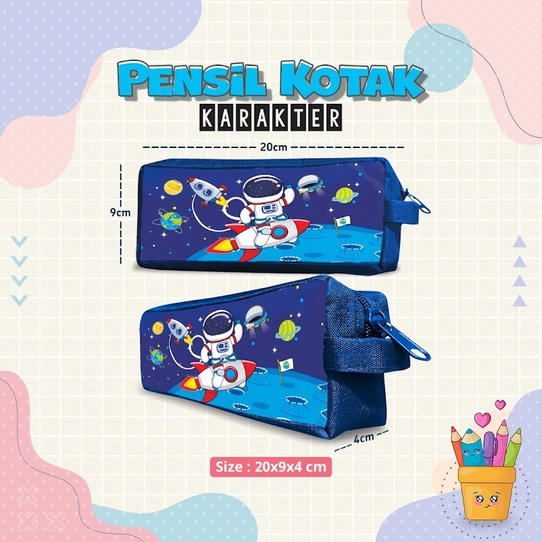 

Tempat Pensil Kotak, Tempat Pensil Gambar Karakter Astronot, Tempat Alat Tulis, Kotak Pensil Karakter Astronot Lucu Kotak