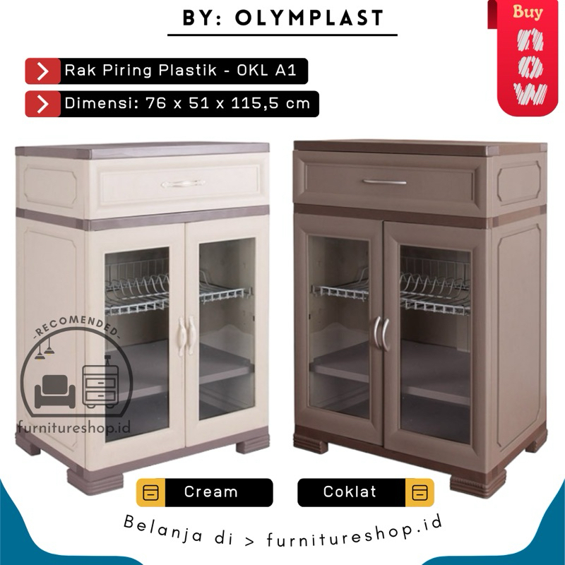 Olymplast OKL A1 - Rak Piring Plastik / Lemari Rak Dapur