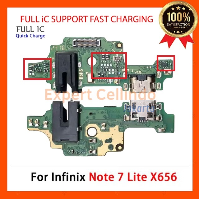 Infinix Note 7 Lite With IC Flexible Konektor Charger Cas Tc Flexible Mic Papan Cas Pcb