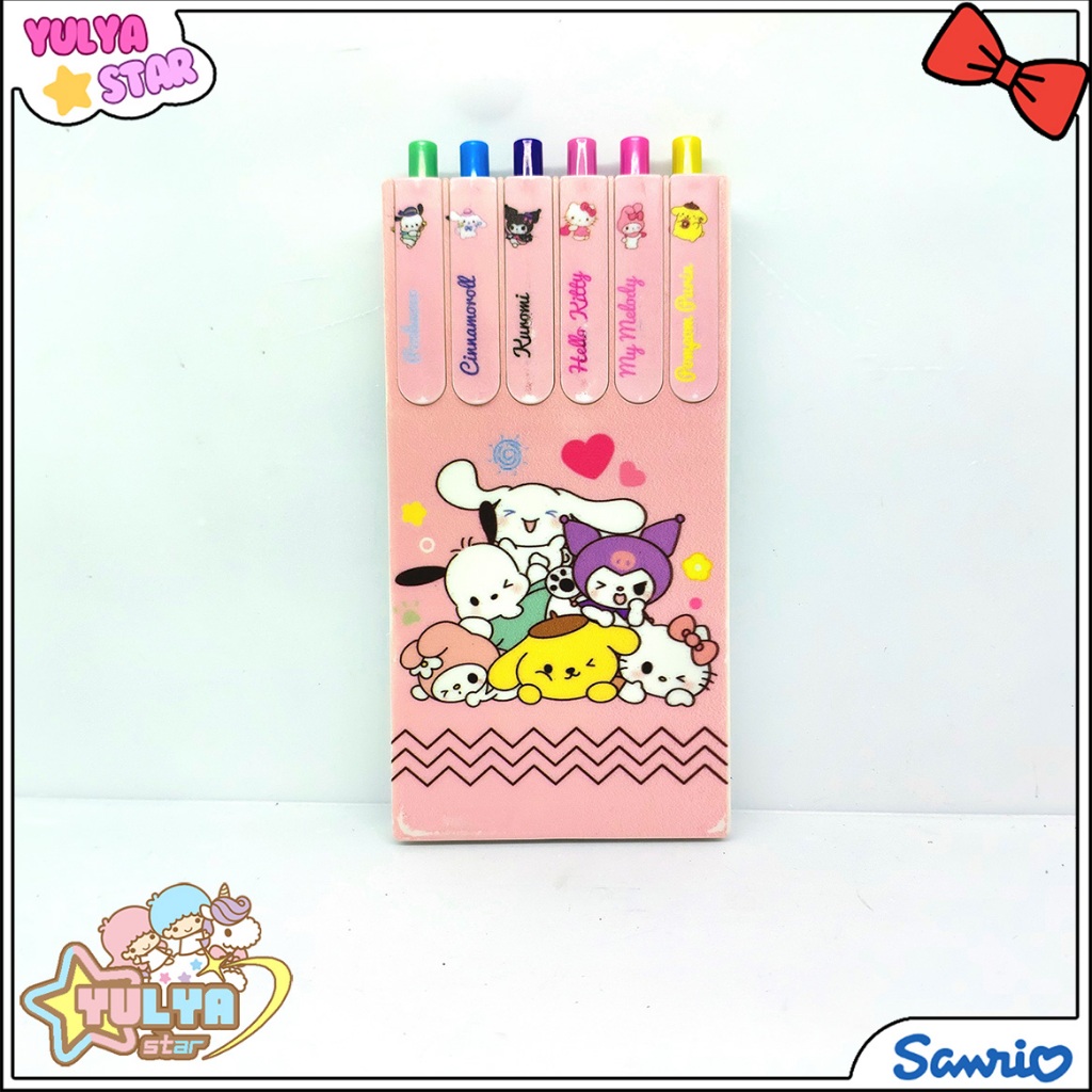 

Pulpen isi 6 SANRIO Set / Pulpen motif sanrio isi 6