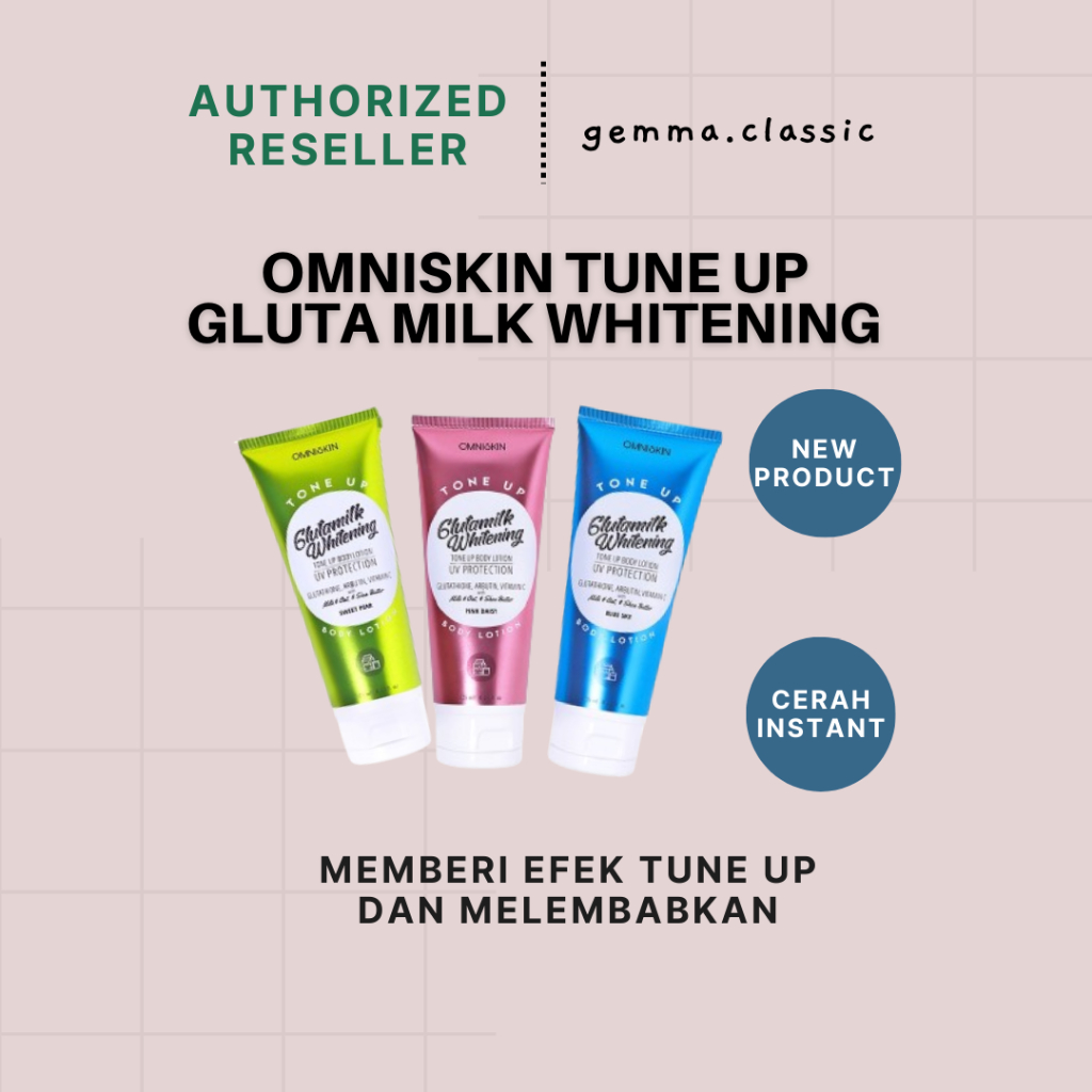 OMNISKIN Gluta Milk Tune Up Whitening Body Lotion Pencerah Instant BPOM
