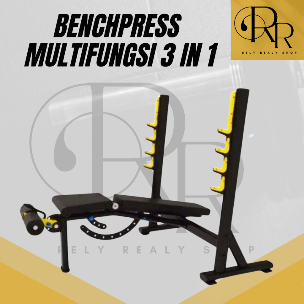 Benchpress multifungsi 3 in 1 benchpress mode decline incline flat komersial 100% ORIGINAL [BERGARAN