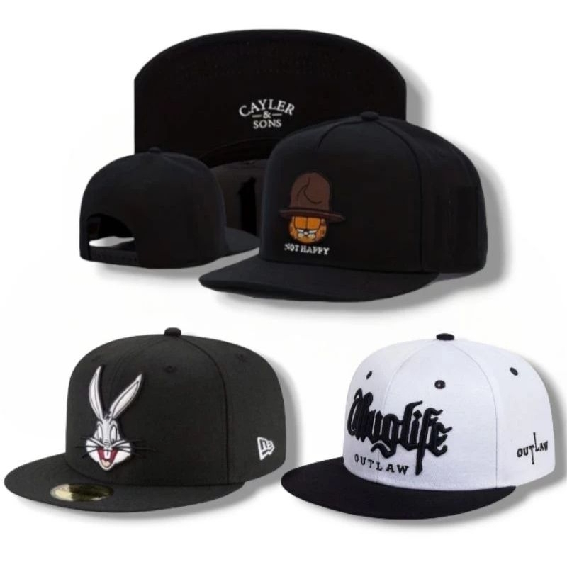 Topi Snapback Adjustable Pria Bordir Timbul/Topi pria snapback/topi Distro keren/Snapback Hiphop dew