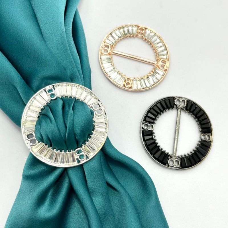 Bros Ring Gesper Hijab Mata Zircon Jilbab Segi Empat