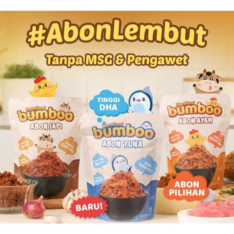 

- BUMBOO Abon Asli - Tekstur Lembut MPASI Si Kecil - Sumber Protein - Tanpa MSG - Tanpa Pengawet ABON SAPI / ABON TUNA / ABON