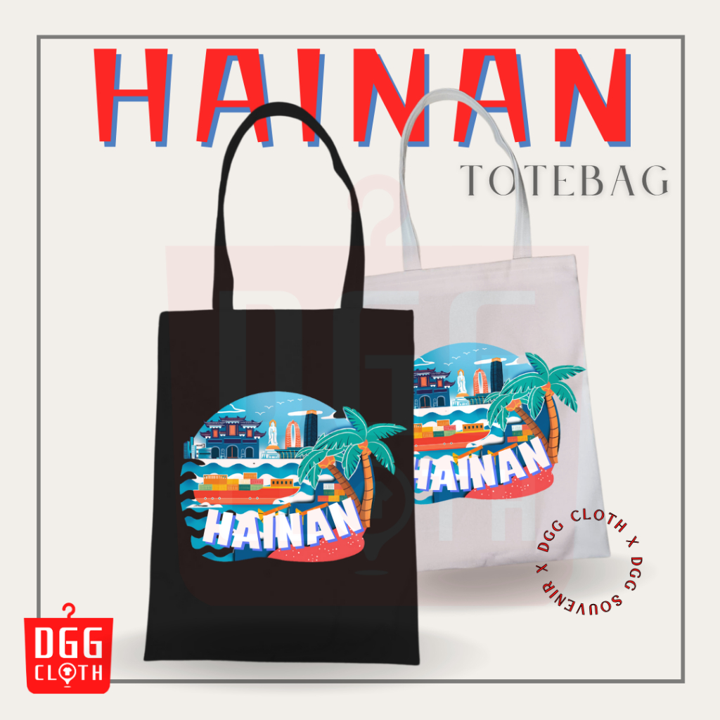 DGGCloth Totebag Hainan Souvenir Tas Oleh Oleh China Bahan Kanvas