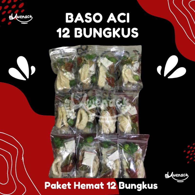 

Baso Aci ayam Paket 12 bungkus baso 6 butir sudah kumplit full bumbu dll enak gurih pedas murah