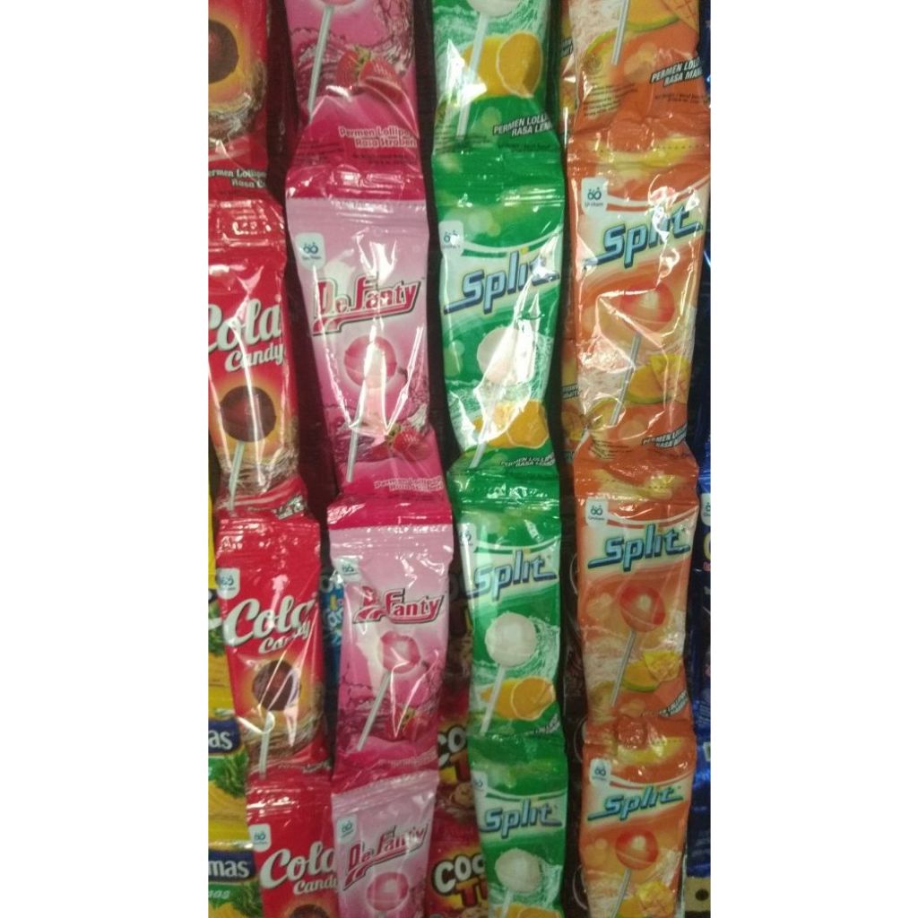 

Permen Lolipop Cola Split De Fanty loly Lollipop 1 Pak isi 36 Pcs