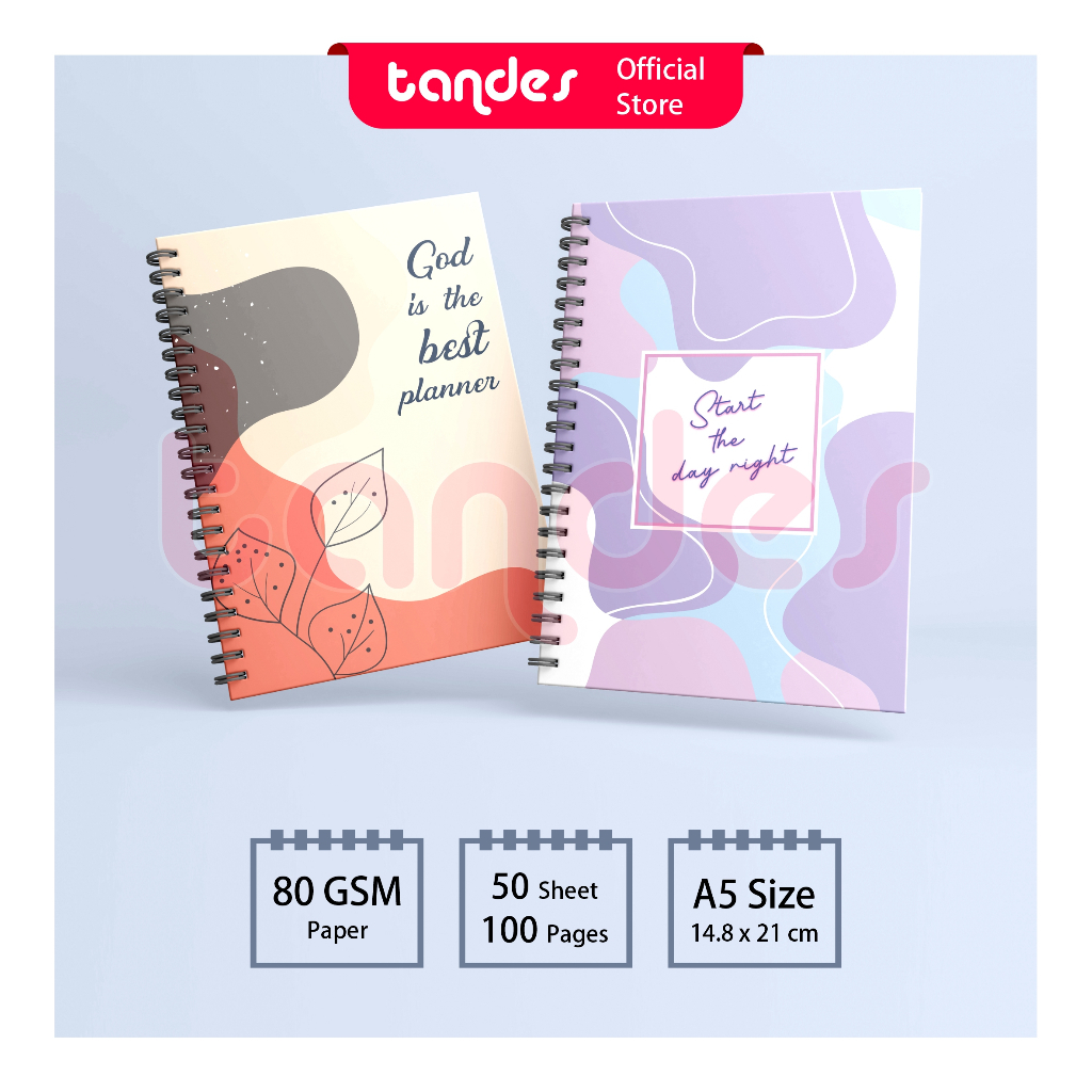 

Tandes Notebook A5 Buku Catatan / Diary A5 Notebook Aesthetic Notebook Spiral isi Garis 100 Halaman