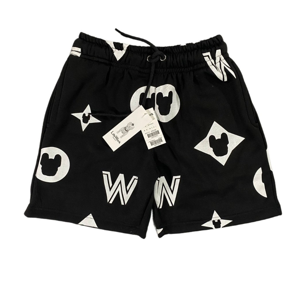 CELANA PENDEK SHORT PANTS SWEATPANTS LIFEWORK LIFE WORK MONOGRAM BLACK