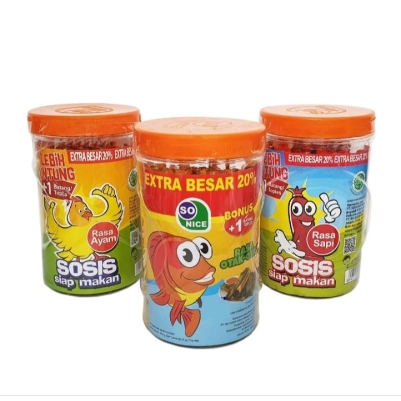 

(Toples /25pcs) So Nice Sosis Sapi / Ayam Siap Makan