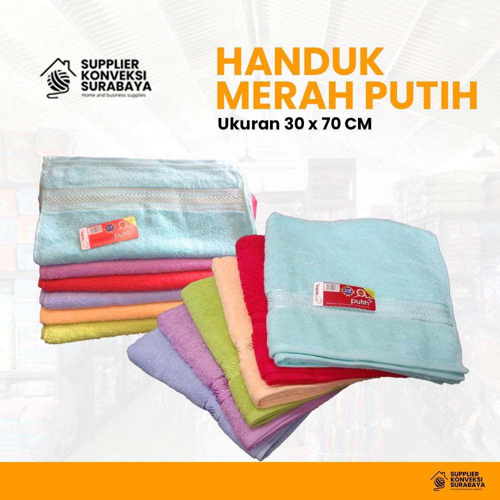 (ECER) Handuk Merah Putih 30x70 / handuk merah putih 30 x 70 cm - Handuk sport - handuk jogging - ha