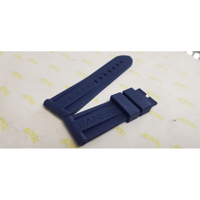 STRAP TALI JAM RUBBER NAVY PAM PAN ERAI LUMINOR MARINA AUTOMATIC PREMIUM SINTETIC LEATHER QUALITY EN