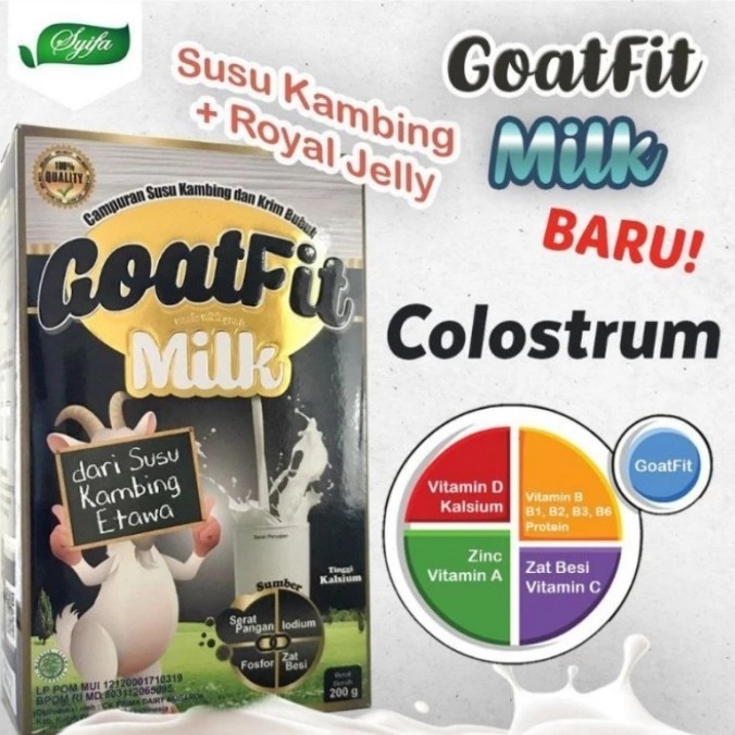 

Susu Kambing Etawa Goatfit Milk Plus Colostrum 200gr / Goatfit Kolostrum 80% Kandungan Susu Kambing Murni