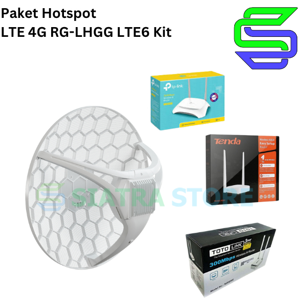 Paket Hotspot LTE 4G Mikrotik LHGG LTE6 kit + Wireless Router Indoor Siap Pakai