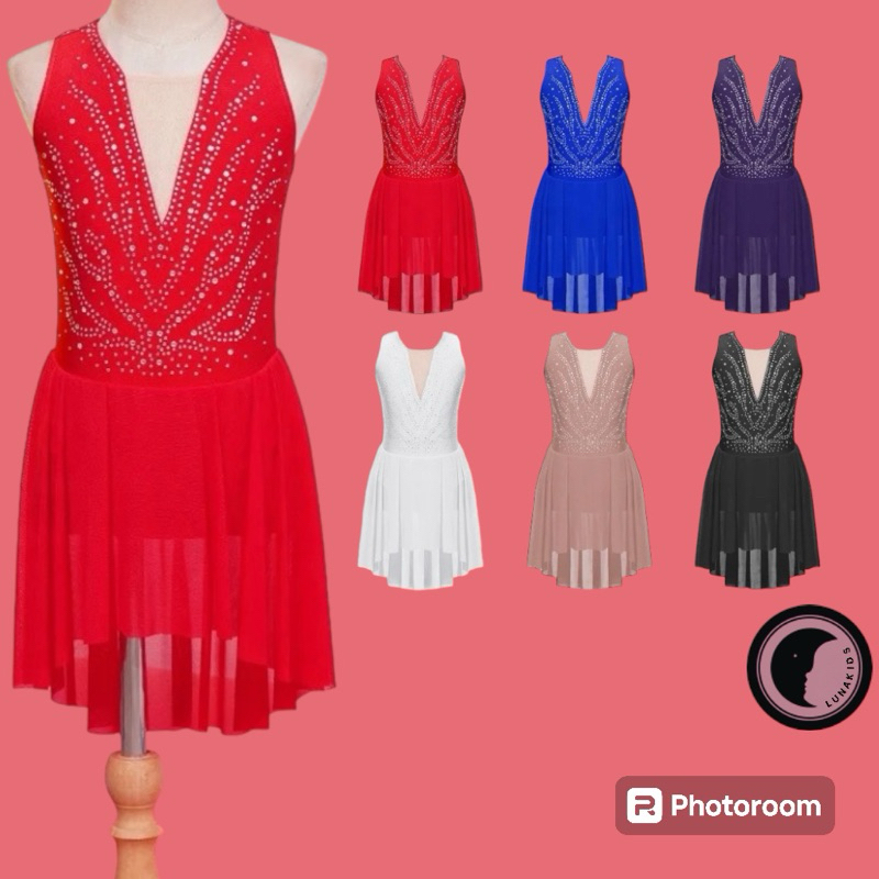Gymnastic Leotard Anak Rhytmic dance skate ukuran 5-16 tahun