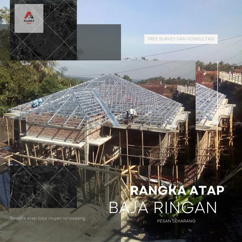 RANGKA ATAP BAJA RINGAN TERPASANG